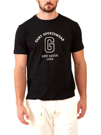 gant t-shirt graphic ss μαυρο