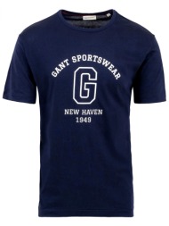 gant tshirt graphic ss μπλε