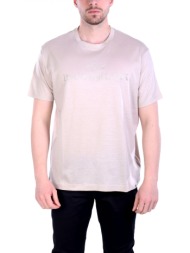 paul&shark t-shirt crew neck logo μπεζ