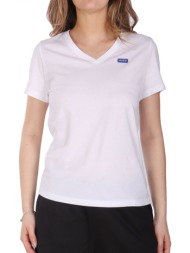 hugo blue t-shirt classic v_b v-neck logo λευκο