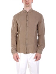 hugo πουκαμισο elvory mao λινο slim fit χακι