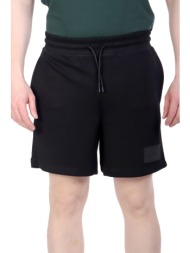 armani 7 βερμουδα φουτερ logo μαυρο