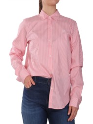 hugo πουκαμισο the essential shirt ριγα logo ροζ