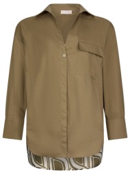 liu -jo πουκαμισο εμπριμε πισω χακι