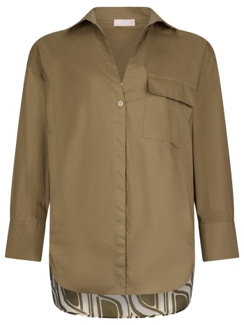 liu -jo πουκαμισο εμπριμε πισω χακι σε προσφορά