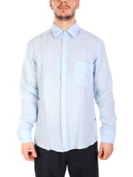 boss casual πουκαμισο λινο regular fit relegant 6 m σιελ