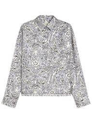 max mara weekend πουκαμισο enfasi μεταξωτο εμπριμε εκρου-μπλε