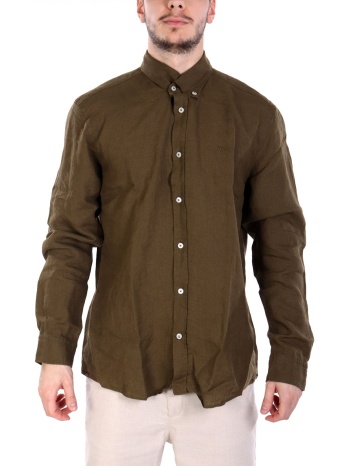 boss πουκαμισο button down λινο slim fit h-roan-bd-e-c1-243