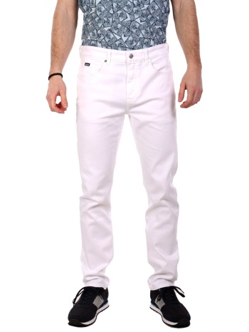 boss παντελονι jeans slim fit h-delaware λευκο σε προσφορά