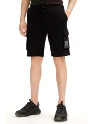 karl lagerfeld βερμουδα φουτερ cargo logo μαυρο