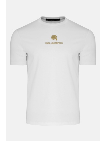 karl lagerfeld t-shirt crew neck gold logo λευκο σε προσφορά