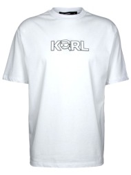 karl lagerfeld t-shirt logo λευκο
