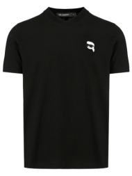 karl lagerfeld t-shirt vneck logo μαυρο