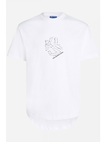 karl lagerfeld jeans t-shirt με οβαλ τελειωμα curved hem σε προσφορά