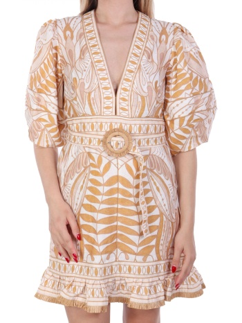 farm rio φορεμα mini lace nature εμπριμε v-neck αποσπωμενη σε προσφορά