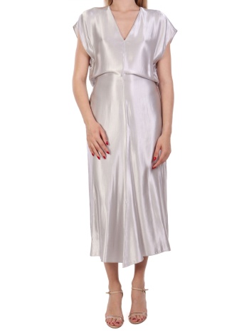 patrizia pepe φορεμα maxi abito v-neck ασημι σε προσφορά