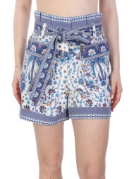 farm rio σορτσακι encanto tropical εμπριμε αποσπωμενη ζωνη λευκο-μπλε