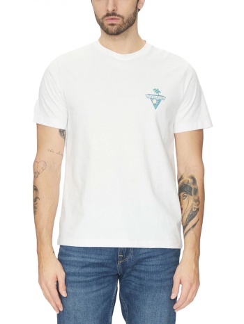 guess jeans t-shirt crew neck regular fit logo λευκο σε προσφορά