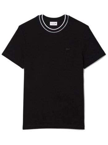 lacoste t-shirt regular fit logo μαυρο