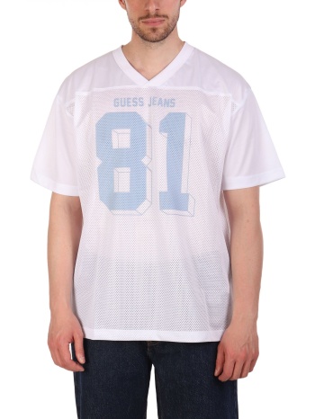 guess jeans t-shirt v-neck oversized λευκο σε προσφορά