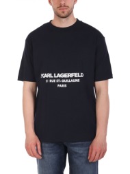 karl lagerfeld t-shirt crew neck logo μπλε