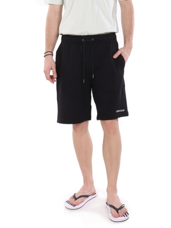 guess jeans βερμουδα φουτερ logo μαυρο σε προσφορά