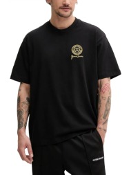 guess jeans t-shirt crew neck oversized fit logo μαυρο