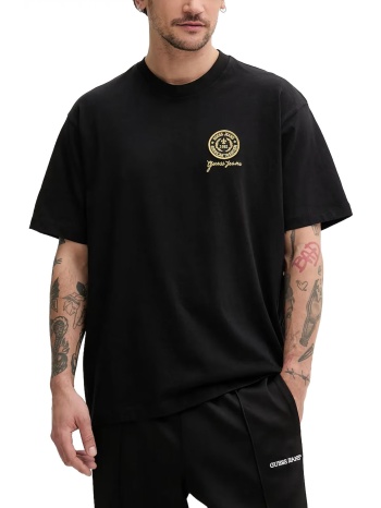 guess jeans t-shirt crew neck oversized fit logo μαυρο σε προσφορά