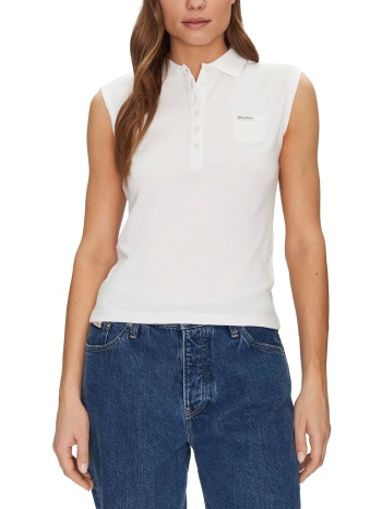 guess jeans αμανικο polo logo λευκο σε προσφορά