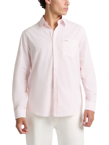 guess jeans πουκαμισο ριγε ls classic fit pocket ροζ σε προσφορά