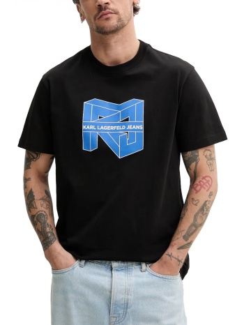 karl lagerfeld jeans t-shirt regular ss cube logo tee μαυρο σε προσφορά