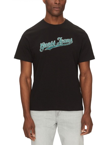 guess jeans t-shirt crewneck regular fit μαυρο σε προσφορά