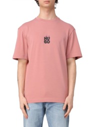 hugo t-shirt dalsar relaxed fit logo ροζ