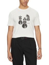 hugo t-shirt dischach logo λευκο