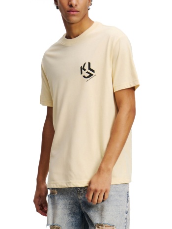 karl lagerfeld jeans t-shirt monogram tee regular fit μπεζ σε προσφορά