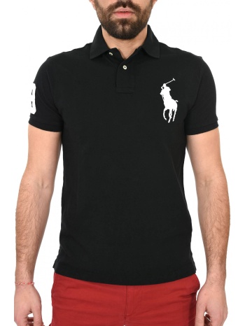 ralph lauren polo custom slim fit big pony μαυρο