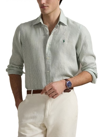 ralph lauren πουκαμισο button down ριγε λινο custom fit σε προσφορά