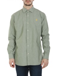 u.s.polo assn πουκαμισο regular fit μεντα