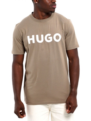 hugo t-shirt dulivio logo χακι σε προσφορά