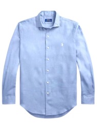 ralph lauren πουκαμισο button down λινο custom fit σιελ