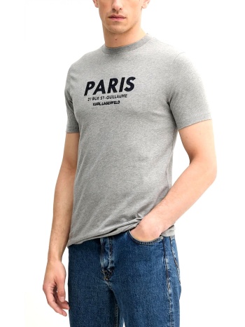 karl lagerfeld t-shirt crew neck logo paris γκρι σε προσφορά