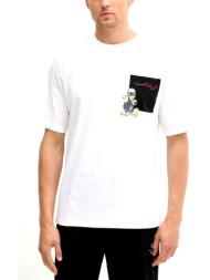 karl lagerfeld t-shirt logo x disney pocket λευκο