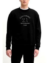 karl lagerfeld φουτερ crew neck logo μαυρο