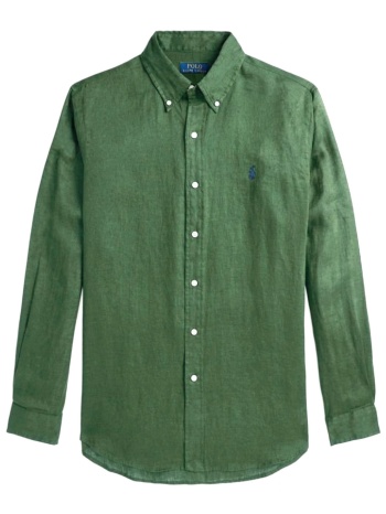 ralph lauren πουκαμισο button down λινο custom fit πρασινο σε προσφορά