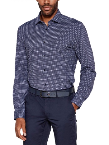 hugo πουκαμισο μικροσχεδιο performance slim fit kenno μπλε