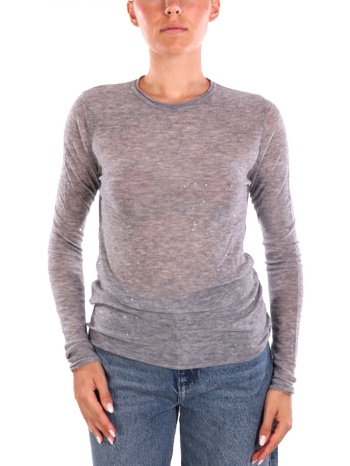pinko μπλουζα λαιμοκοψη pico sweater γκρι