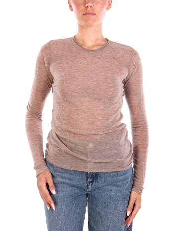 pinko μπλουζα λαιμοκοψη pico sweater καφε σε προσφορά