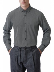 ανδρικό πουκάμισο stefan 9008fw24-05 μαύρο