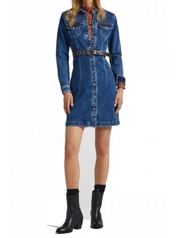 γυναικείο φόρεμα pepe jeans pl953376-000 τζιν σκούρο σε προσφορά