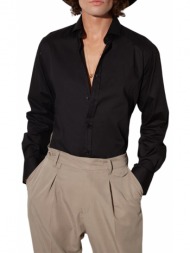 ανδρικό πουκάμισο stefan 9029-01 μαύρο